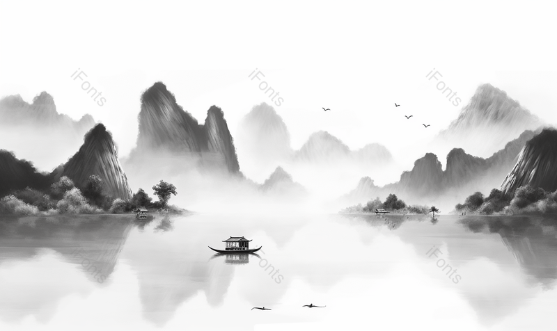 新中式现代简约高雅中国风水墨画,插画/手绘图,插画/手绘图库,插画/手绘图下载,插画/手绘